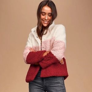 Lulus Warmest Wishes Color Block Jacket